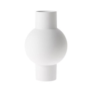 Medium Matte White Art Deco Vase