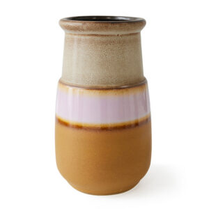 Caramel Textured Ceramic Floor Vase