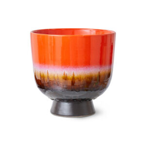 Cherry Red Retro Reactive Glaze Flower Pot